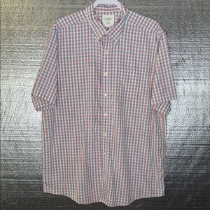 L.L. Bean Men's Casual Red and Blue Plaid Shirt